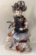 Black Lamb, papier mache sculpture from Tales from the Brambly Thicket, 2021 Black Lamb